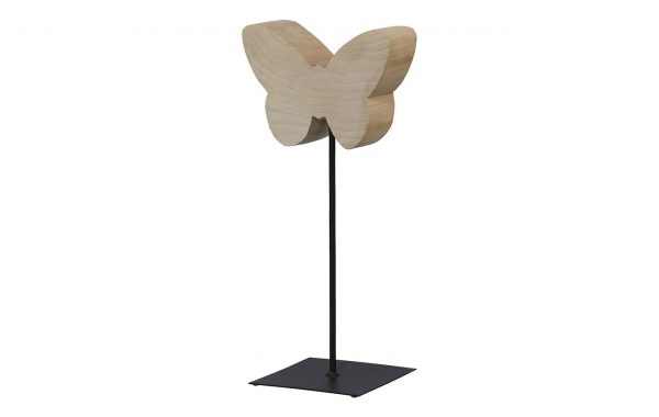 Wooden butterfly on base
