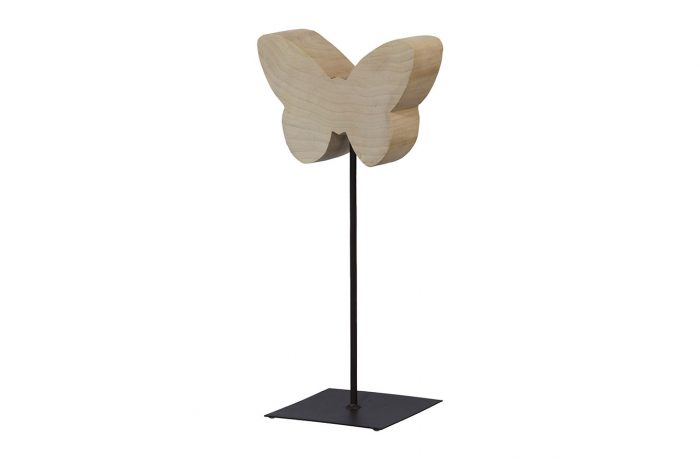 Wooden butterfly on base